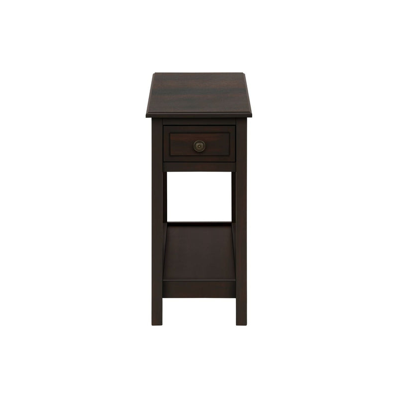 Accent End Table, 2 Tier, Storage Drawer, Transitional - Walnut