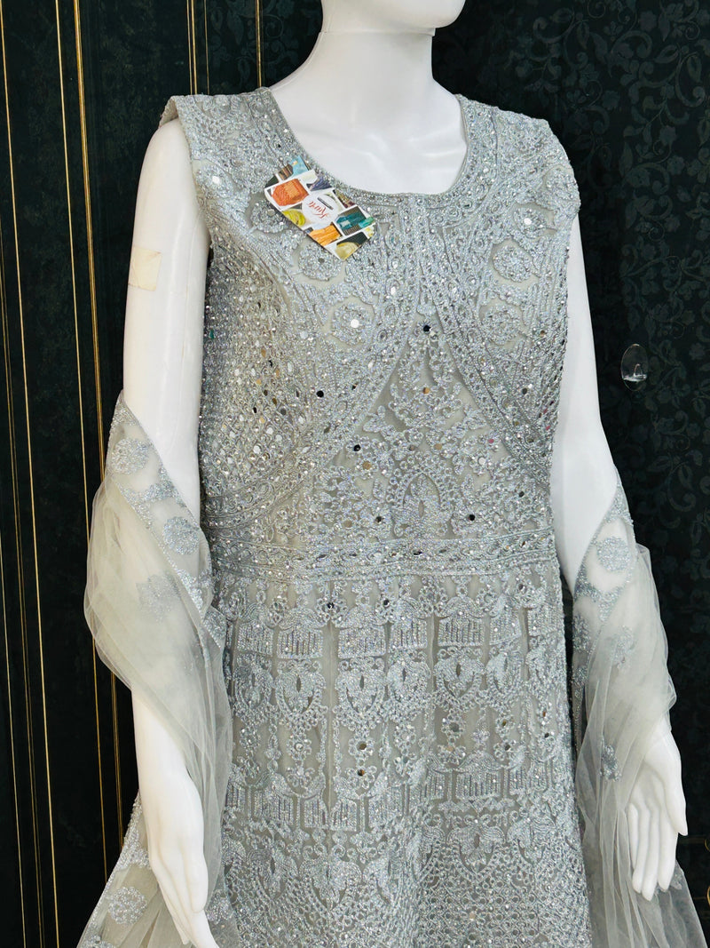 Silver Grey : Heavy party wear dress