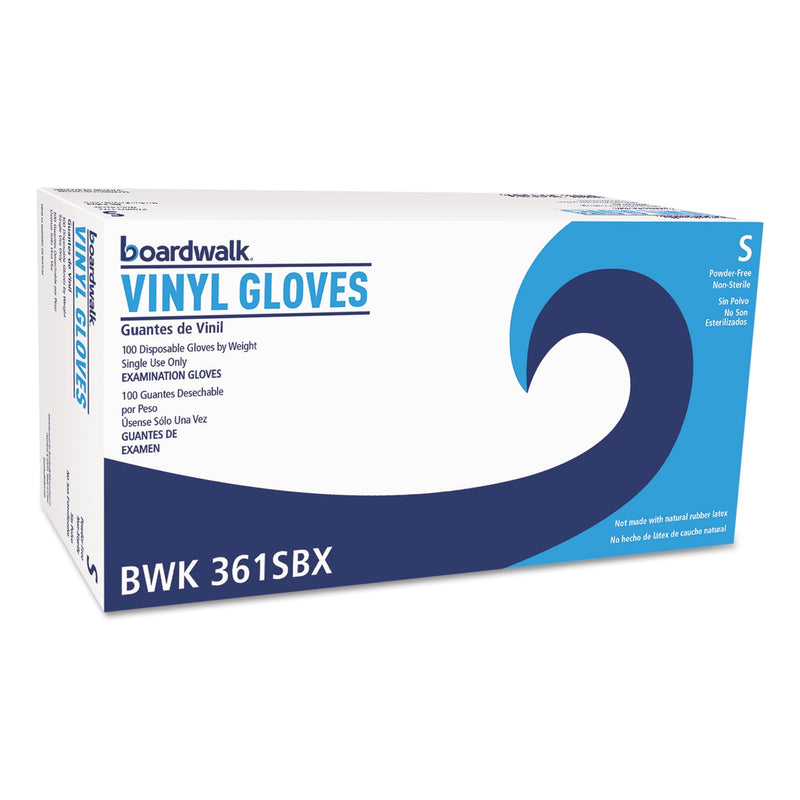 Boardwalk Exam Vinyl Gloves, Clear, Small, 3 3/5 mil, 100/Box, 10 Boxes/Carton