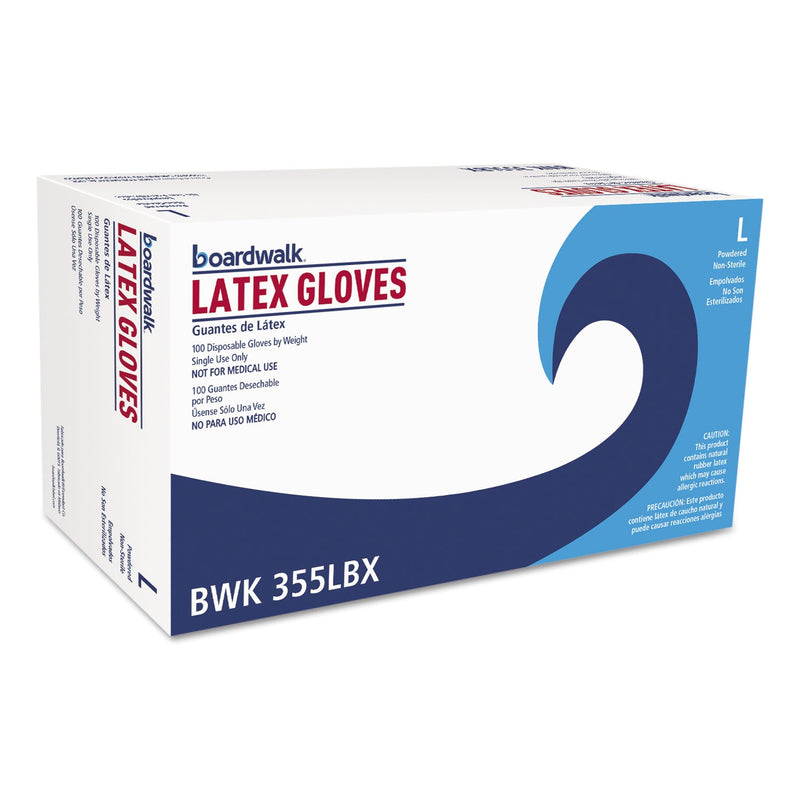 Boardwalk General Purpose Powdered Latex Gloves, Large, Natural, 4 2/5 mil, 1000/Carton