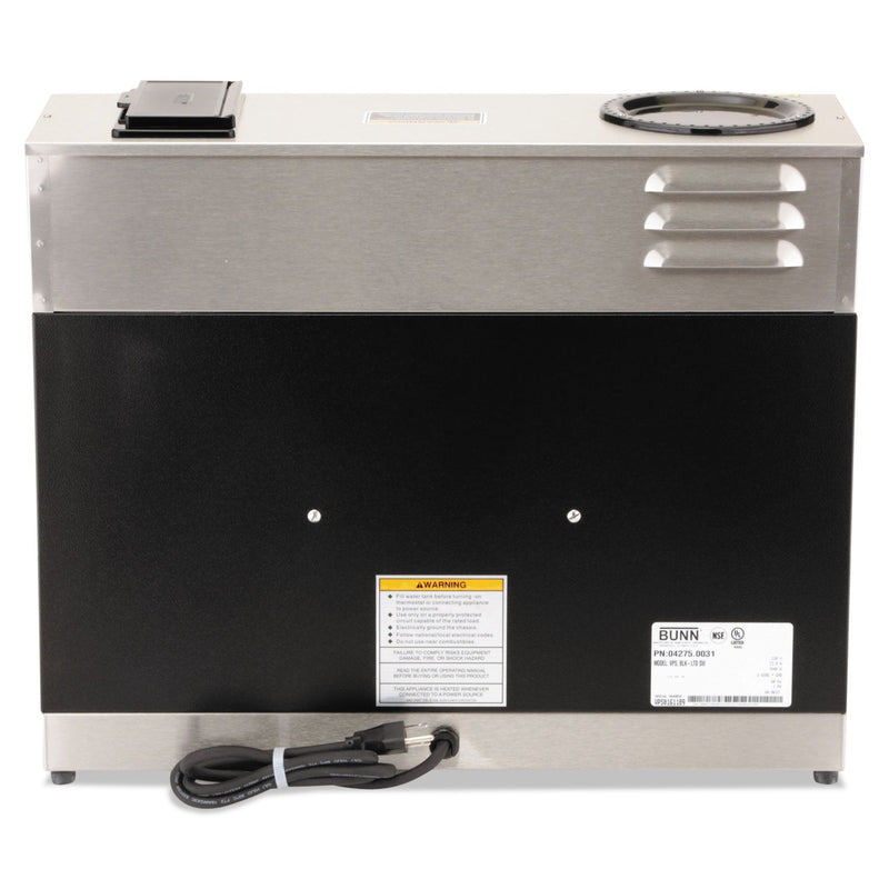 BUNN Pour-O-Matic Three-Burner Pour-Over Coffee Brewer, 12-Cup, Stainless Steel, Black