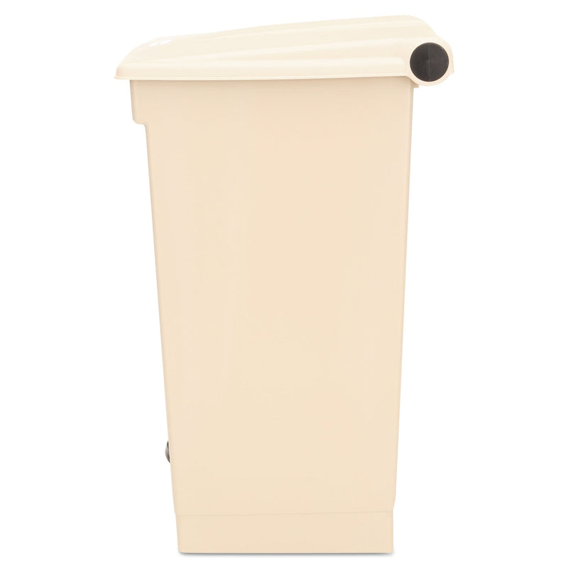 Rubbermaid Step-On Receptacle, Rectangular, Polyethylene, 18 gal, Beige