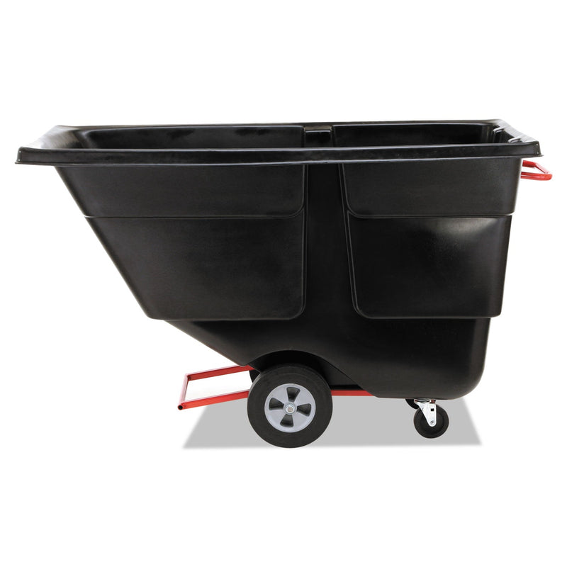Rubbermaid Rotomolded Tilt Truck, Rectangular, Plastic, 850 lb Capacity, Black