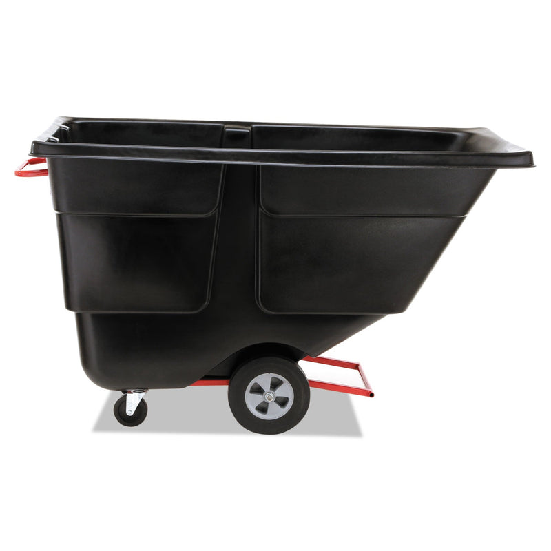 Rubbermaid Rotomolded Tilt Truck, Rectangular, Plastic, 850 lb Capacity, Black