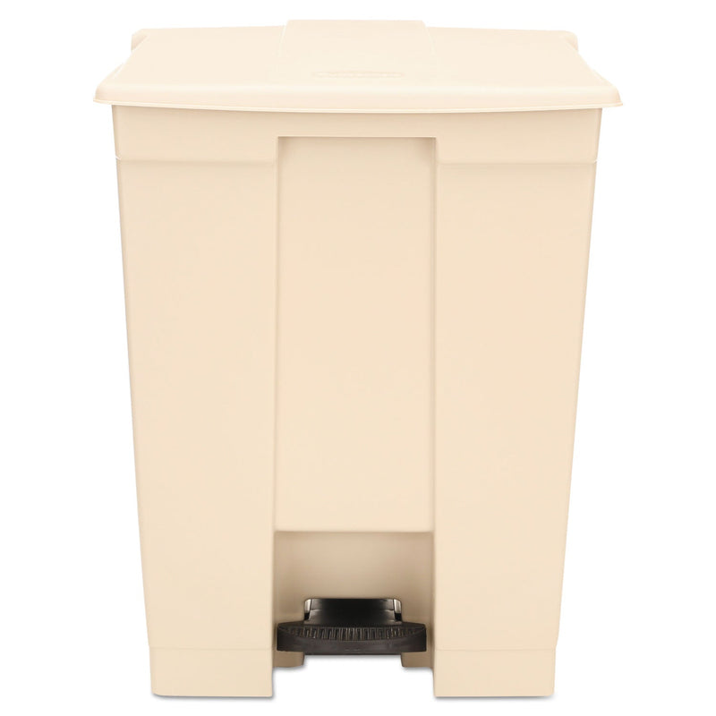 Rubbermaid Step-On Receptacle, Rectangular, Polyethylene, 18 gal, Beige