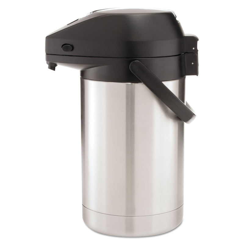 BUNN 2.5 Liter Lever Action Airpot, Stainless Steel/Black