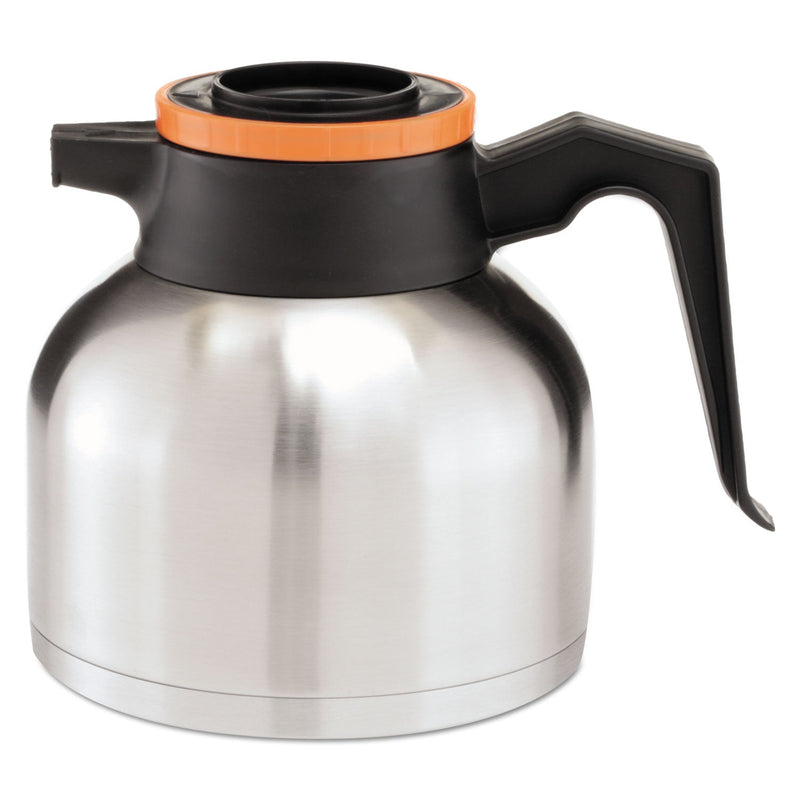 BUNN 1.9 Liter Thermal Carafe, Stainless Steel/Black/Orange (Decaf)