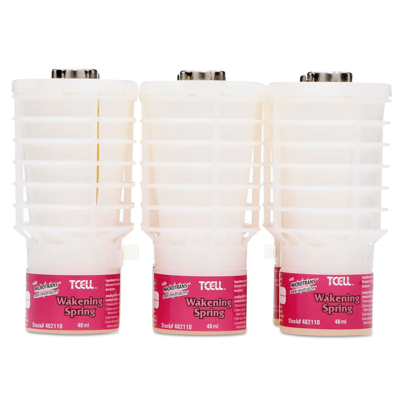 Rubbermaid TCell Microtrans Odor Neutralizer Refill, Awakening Spring, 48 ml, 6/Carton