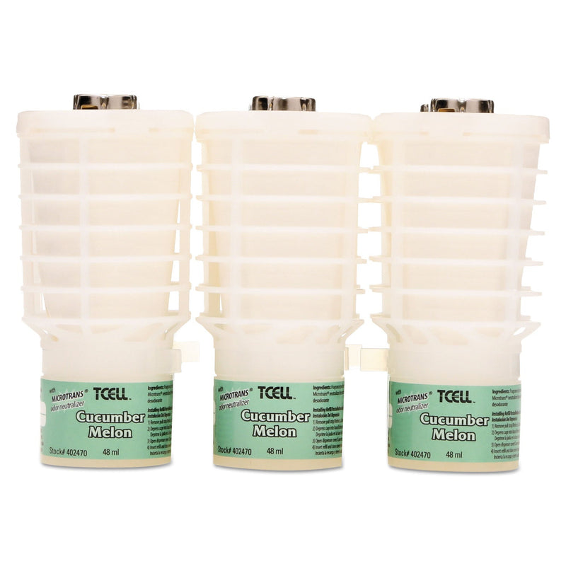 Rubbermaid TCell Microtrans Odor Neutralizer Refill, Cucumber Melon, 1.62 oz, 6/Carton