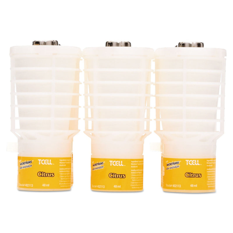 Rubbermaid TCell Microtrans Odor Neutralizer Refill, Citrus, 1.62 oz, 6/Carton