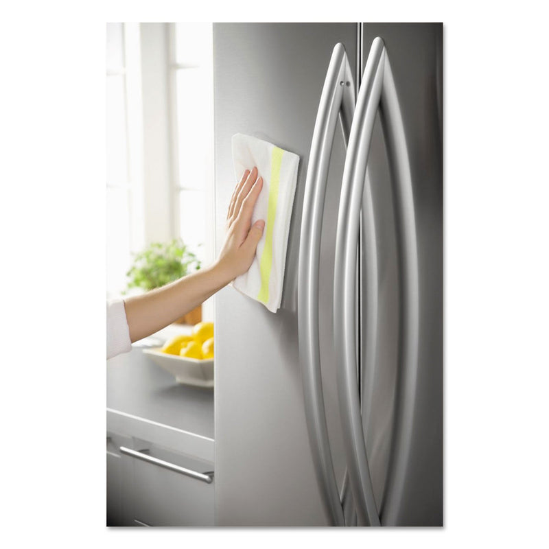 Rubbermaid HYGEN Sanitizer Safe Microfiber Cloth, 16 x 19, White/Yellow, 288/Carton