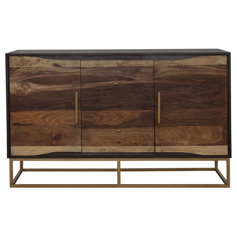 Zara 2-door 57-inch Wood Accent Storage Cabinet Black Walnut