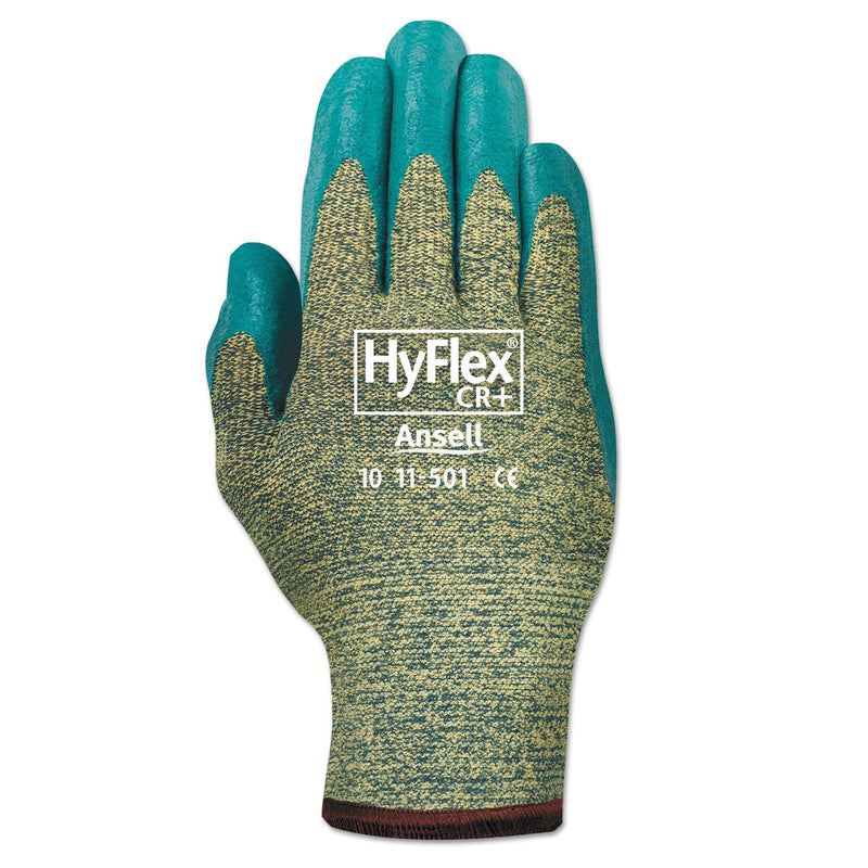 AnsellPro HyFlex 501 Medium-Duty Gloves, Size 8, Kevlar/Nitrile, Blue/Green, 12 Pairs