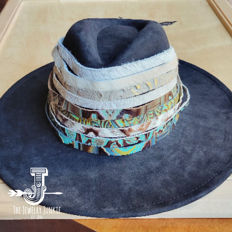 Turquoise Navajo Embossed Leather Hat Band Only 950b