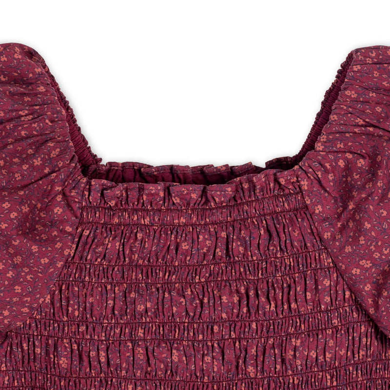 Organic Smocked Bubble Sleeve Dress