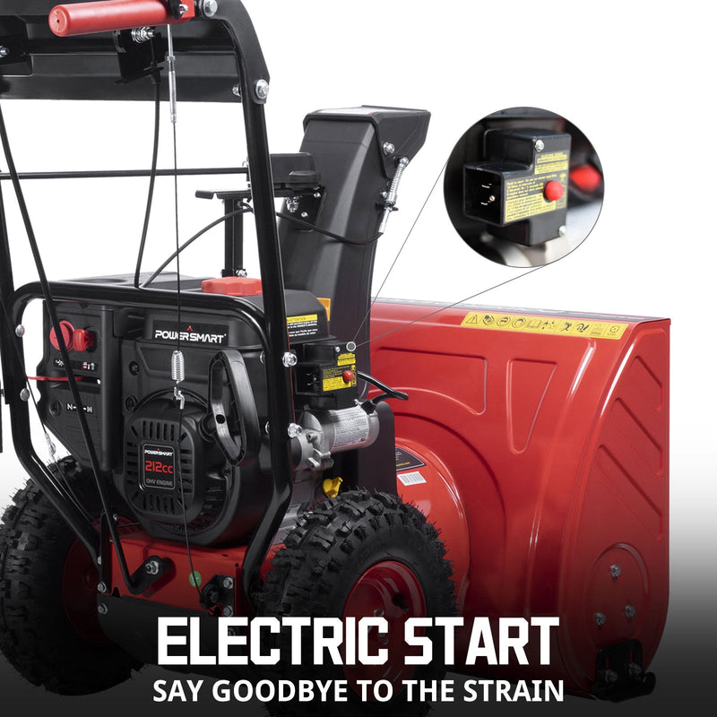 24'' 212cc Two Stage Self-Propelled Gas Snow Blower w/ Electric Start & Heated Handle DB7108B