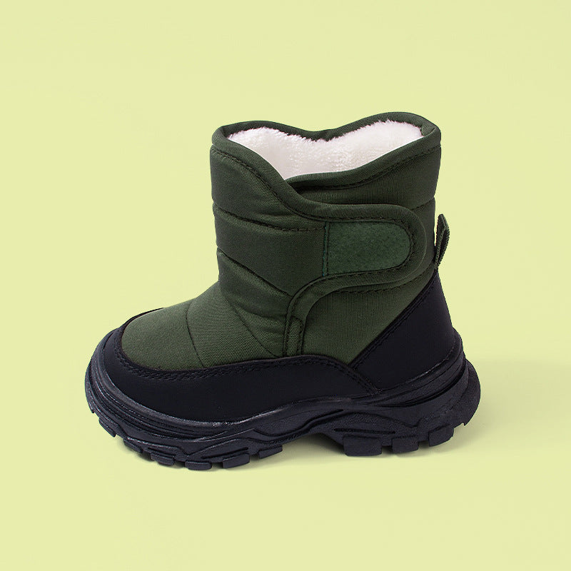 Warm Thick-soled Boots For Boys High-top Insulated Cotton Sneakers