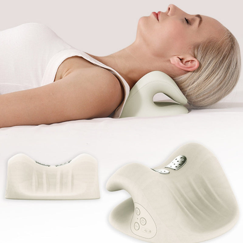 Rechargeable Neck Massage Pillow – Hot Compress, Cervical Traction & Pulse Therapy