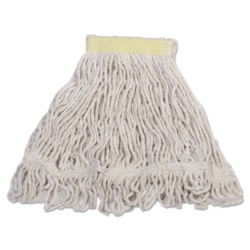 Rubbermaid Super Stitch Blend Mop, Cotton/Synthetic, Small, White, 6/Carton