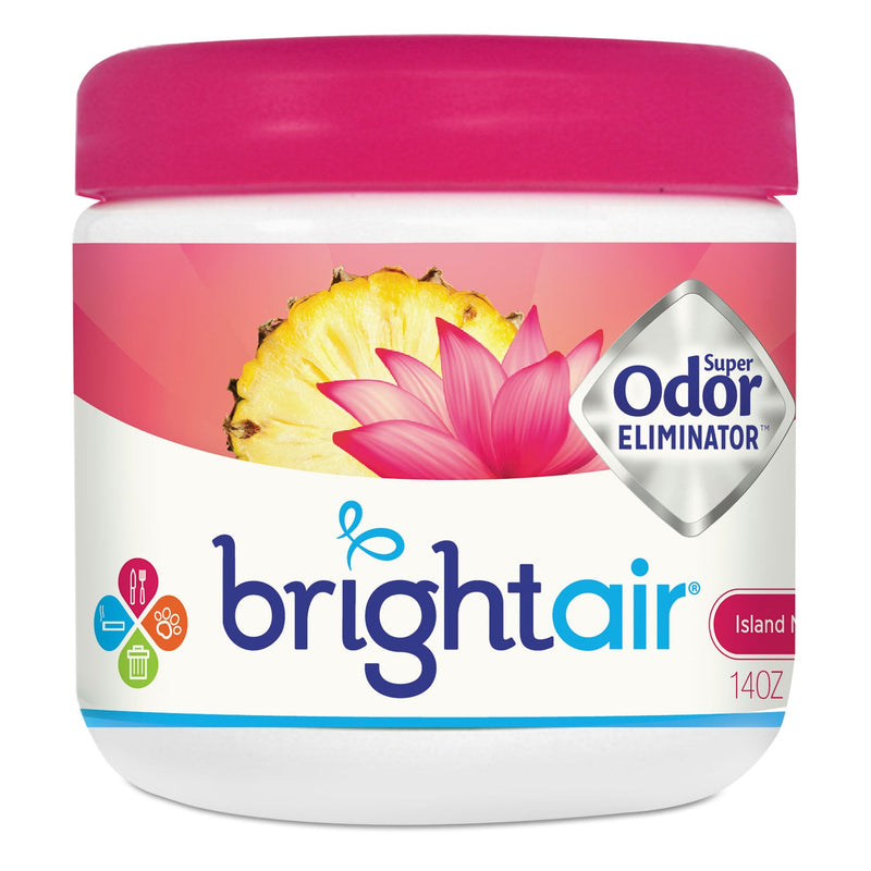 BRIGHT Air Super Odor Eliminator, Island Nectar and Pineapple, Pink, 14 oz Jar