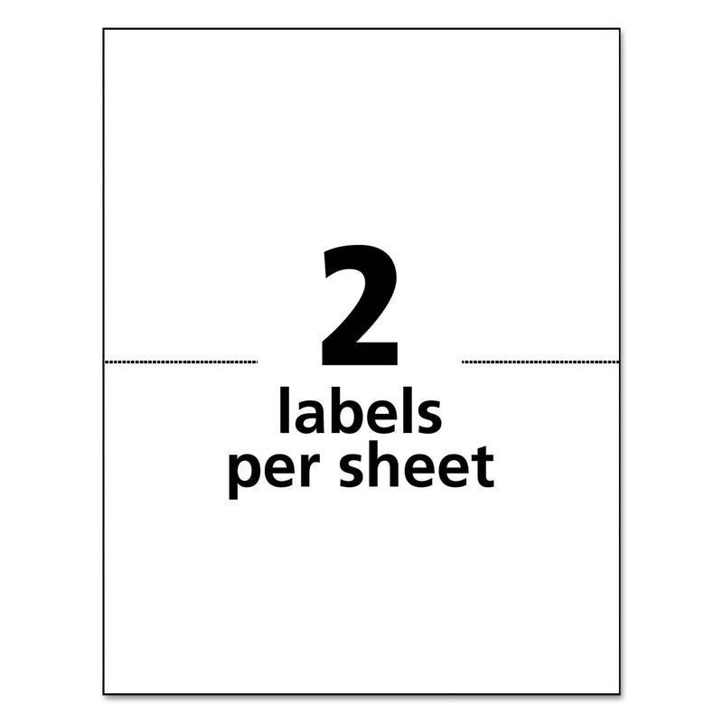 Avery White Shipping Labels-Bulk Packs, Inkjet/Laser Printers, 5.5 x 8.5, White, 2/Sheet, 250 Sheets/Box