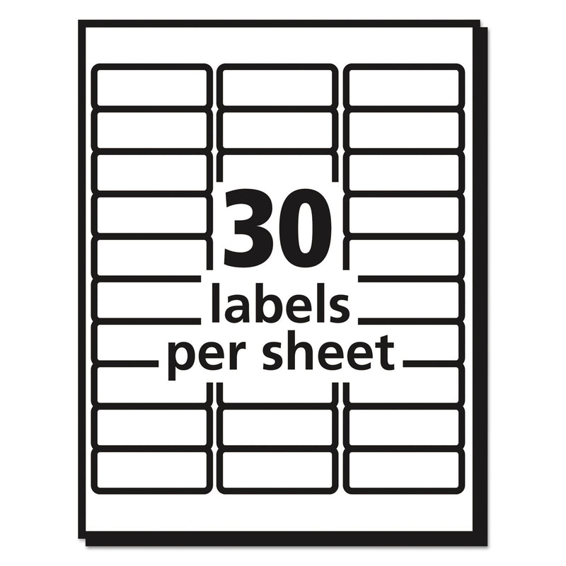 Avery Matte Clear Easy Peel Mailing Labels w/ Sure Feed Technology, Laser Printers, 1 x 2.63, Clear, 30/Sheet, 50 Sheets/Box