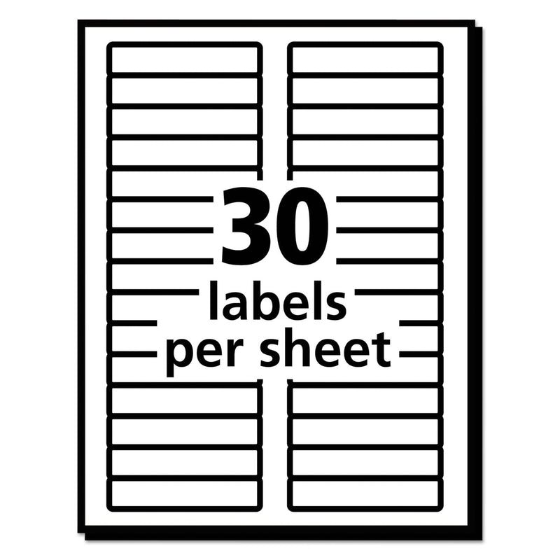 Avery EcoFriendly Permanent File Folder Labels, 0.66 x 3.44, White, 30/Sheet, 25 Sheets/Pack