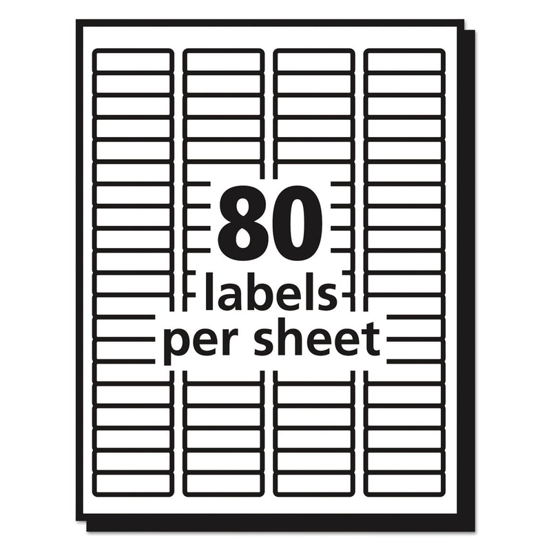 Avery Matte Clear Easy Peel Mailing Labels w/ Sure Feed Technology, Laser Printers, 0.5 x 1.75, Clear, 80/Sheet, 25 Sheets/Box