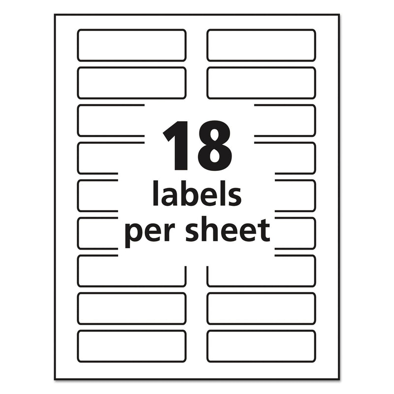 Avery Removable File Folder Labels with Sure Feed Technology, 0.94 x 3.44, White, 18/Sheet, 25 Sheets/Pack