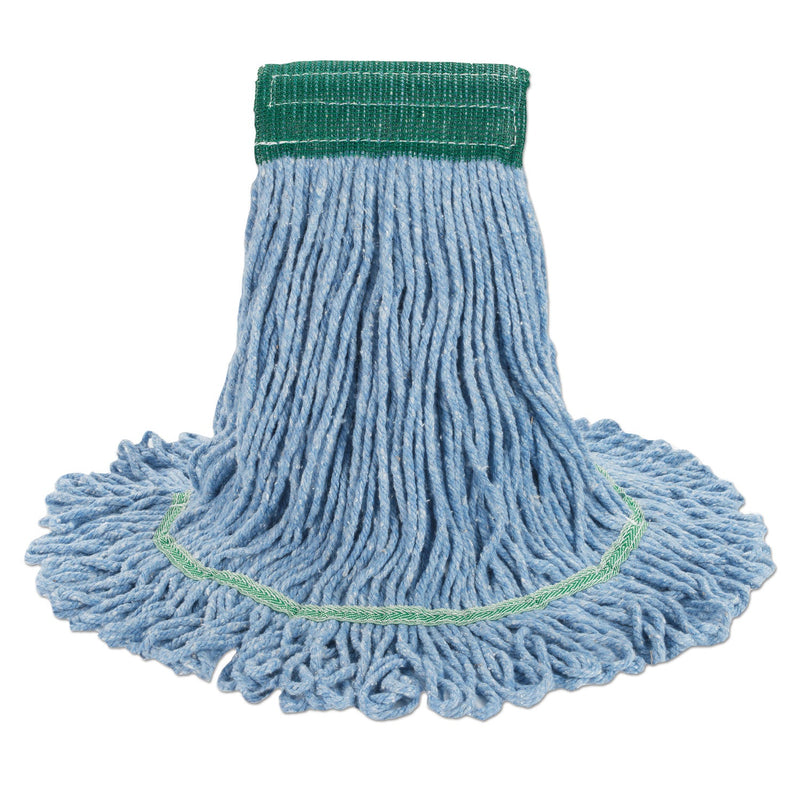 Boardwalk Super Loop Wet Mop Head, Cotton/Synthetic Fiber, 5" Headband, Medium Size, Blue, 12/Carton