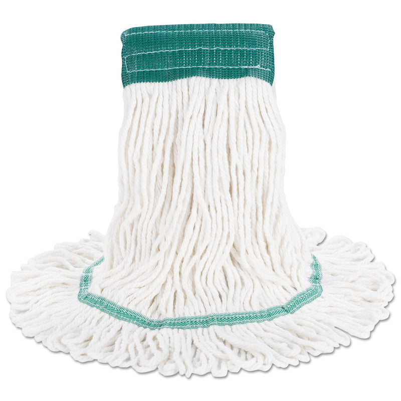 Boardwalk Super Loop Wet Mop Head, Cotton/Synthetic Fiber, 5" Headband, Medium Size, White, 12/Carton