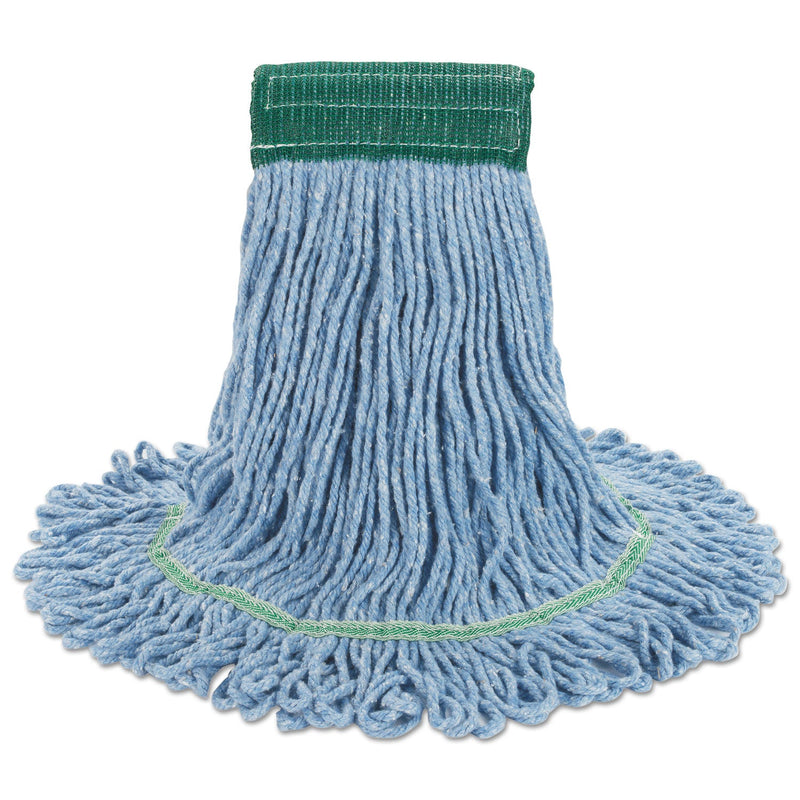 Boardwalk Super Loop Wet Mop Head, Cotton/Synthetic Fiber, 5" Headband, Medium Size, Blue