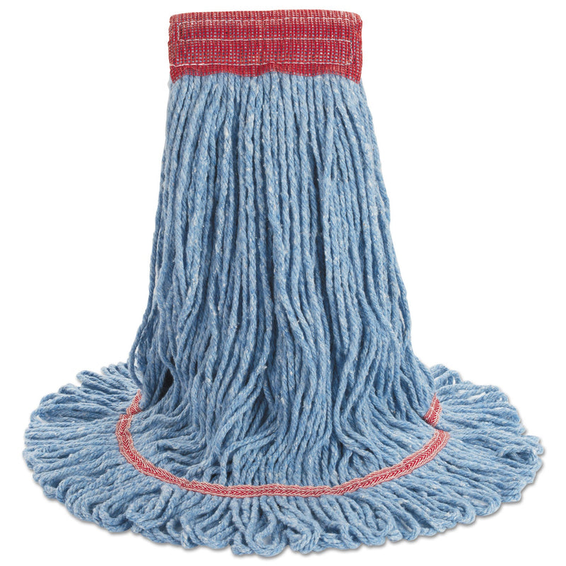 Boardwalk Super Loop Wet Mop Head, Cotton/Synthetic Fiber, 5" Headband, Large Size, Blue