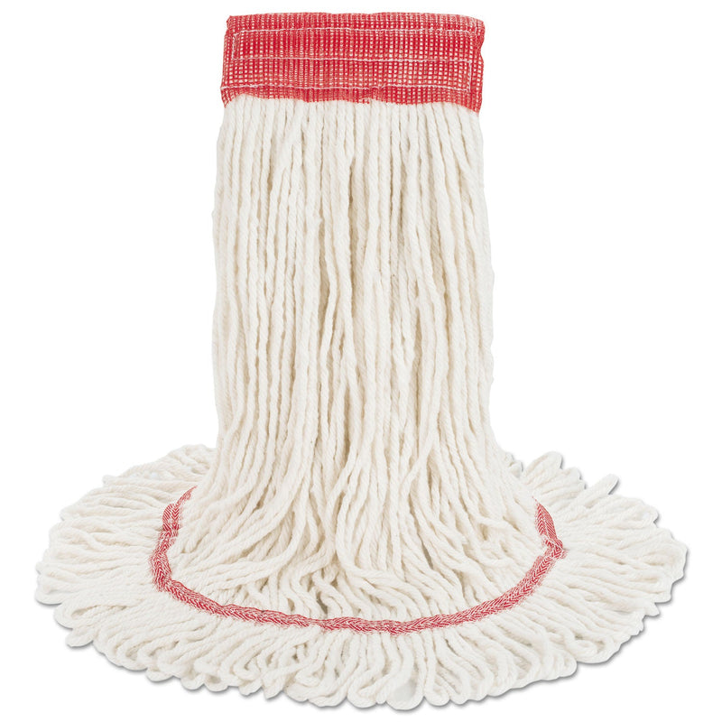 Boardwalk Super Loop Wet Mop Head, Cotton/Synthetic Fiber, 5" Headband, Large Size, White