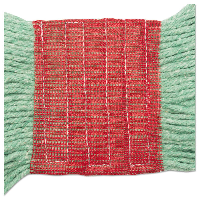 Boardwalk Super Loop Wet Mop Head, Cotton/Synthetic Fiber, 5" Headband, Large Size, Green, 12/Carton
