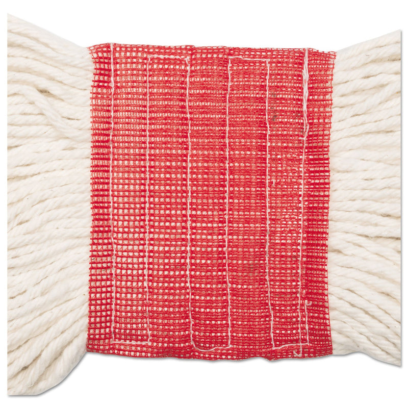 Boardwalk Super Loop Wet Mop Head, Cotton/Synthetic Fiber, 5" Headband, Large Size, White, 12/Carton