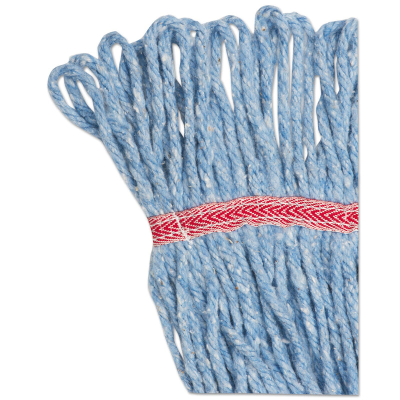 Boardwalk Super Loop Wet Mop Head, Cotton/Synthetic Fiber, 5" Headband, Large Size, Blue