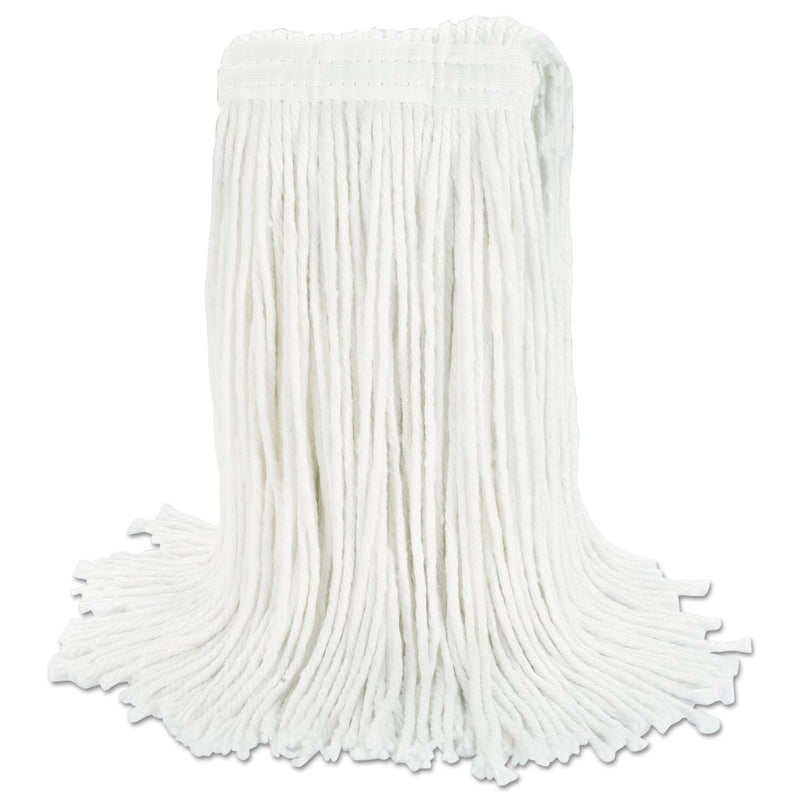 Boardwalk Cut-End Wet Mop Head, Rayon, No. 24, White, 12/Carton