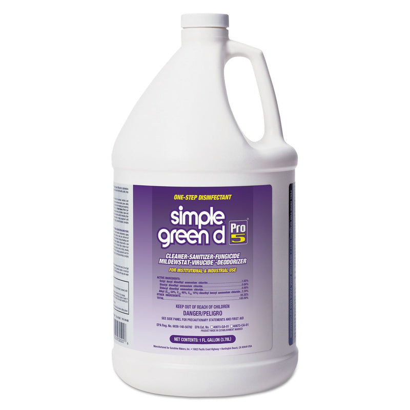 Simple Green d Pro 5 Disinfectant, 1 gal Bottle, 4/Carton
