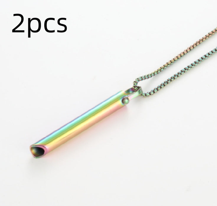 Adjustable Breathing Relieve Pressure Ornament Stainless Steel Decompression Necklace