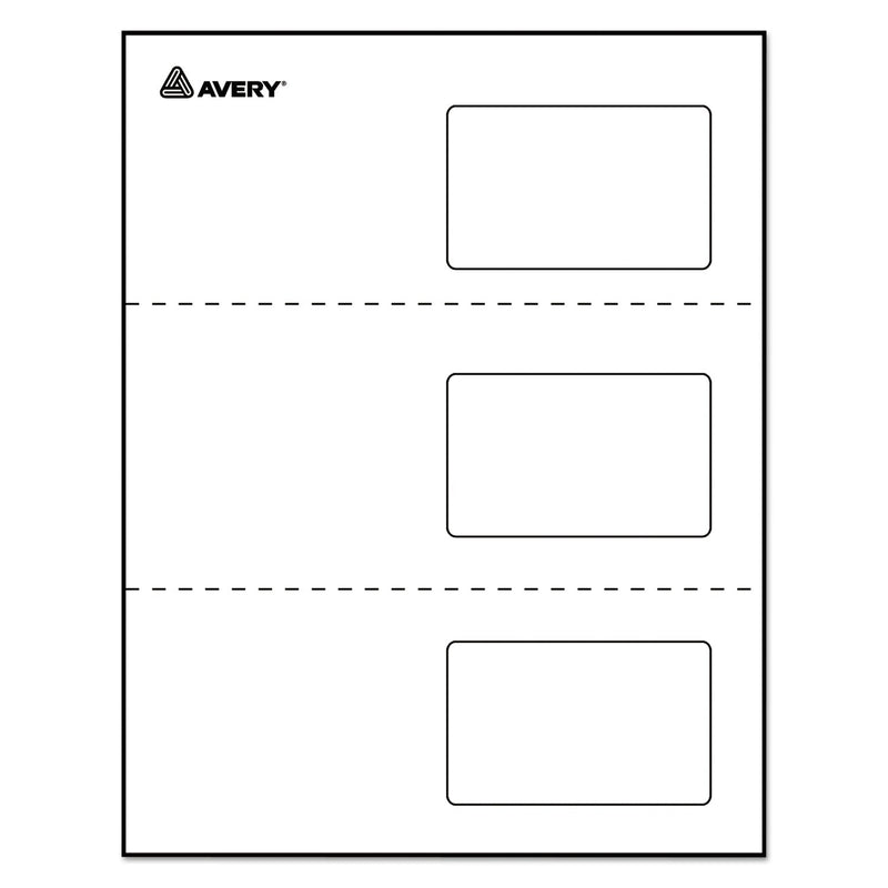 Avery Laminated Laser/Inkjet ID Cards, 2 1/4 x 3 1/2, White, 30/Box