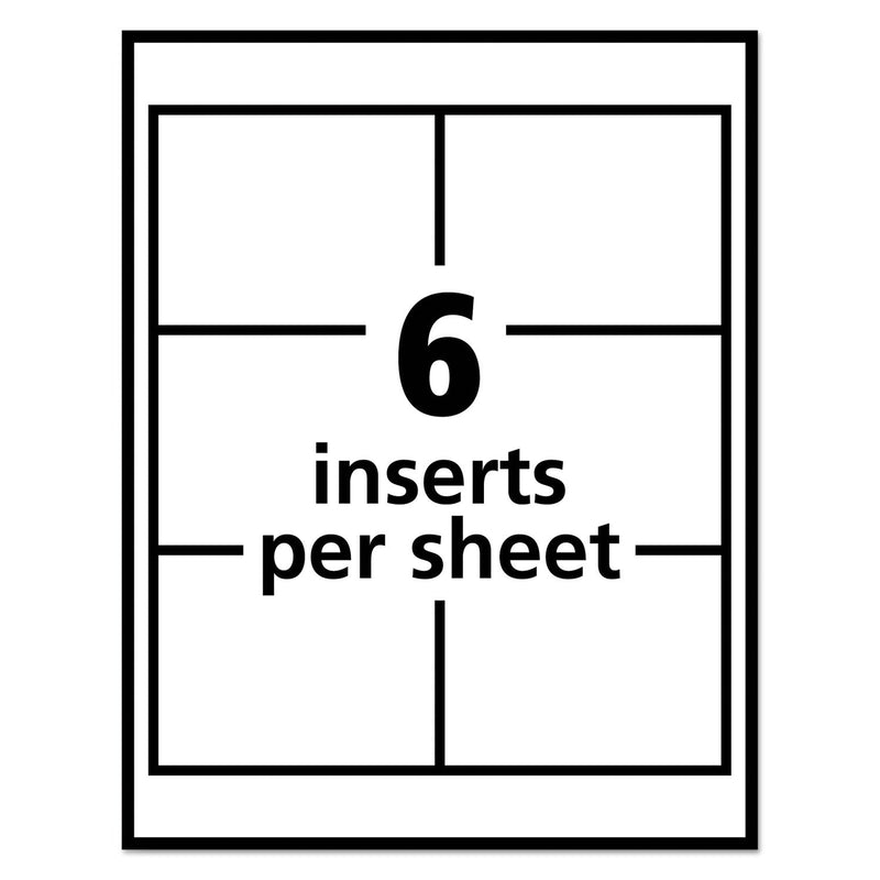 Avery Pin-Style Badge Holder with Laser/Inkjet Insert, Top Load, 4 x 3, White, 100/Box