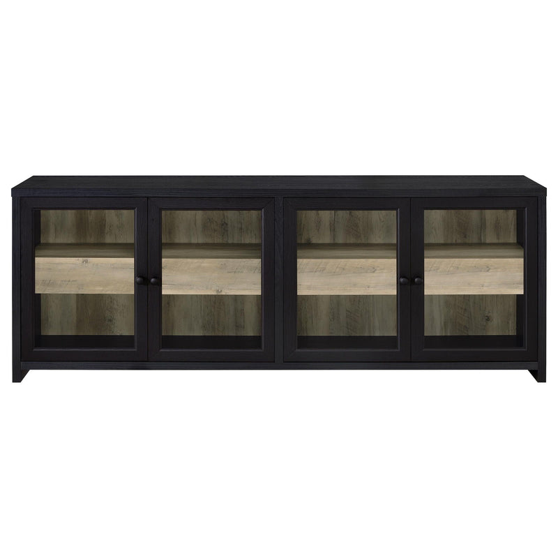 Denison 79-inch 4-door TV Stand Media Console Black
