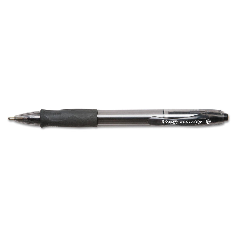 BIC GLIDE Bold Ballpoint Pen, Retractable, Bold 1.6 mm, Black Ink, Smoke Barrel, Dozen