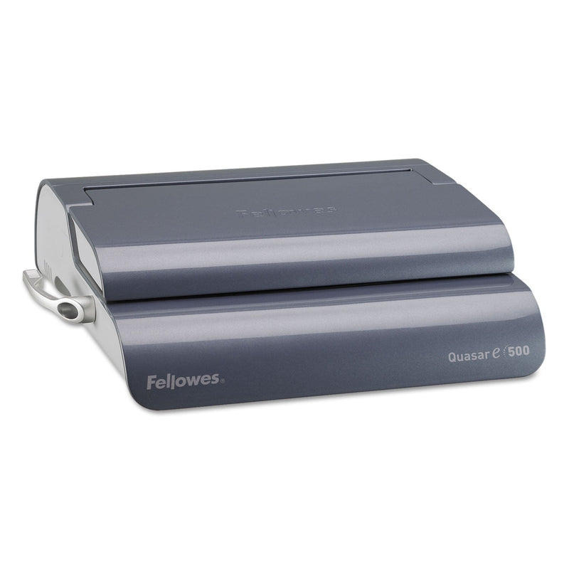 Fellowes Quasar 500 Electric Comb Binding System, 500 Sheets, 16.88 x 15.38 x 5.13, Metallic Gray
