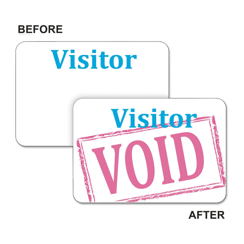 C-Line Time’s Up! Self-Expiring Visitor Badges, One-Day Badge, 3 x 2, White, 100/Box