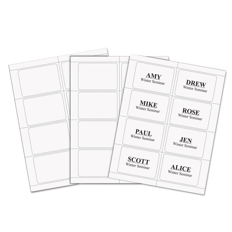 C-Line Laser Printer Name Badges, 3 3/8 x 2 1/3, White, 200/Box