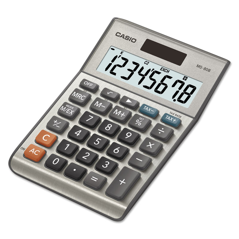 Casio MS-80B Tax and Currency Calculator, 8-Digit LCD