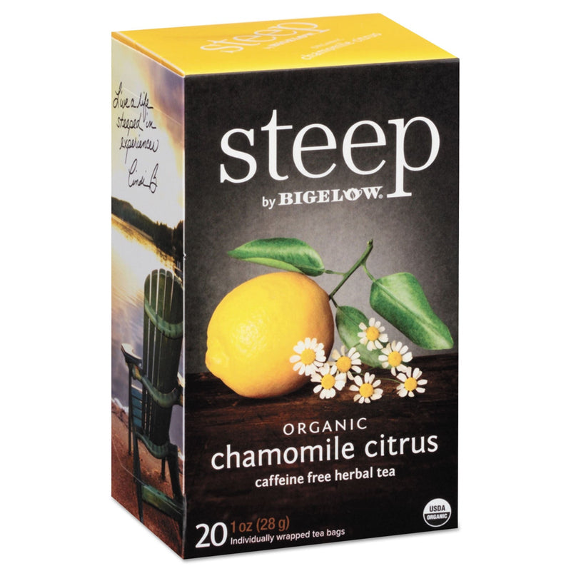 Bigelow steep Tea, Chamomile Citrus Herbal, 1 oz Tea Bag, 20/Box
