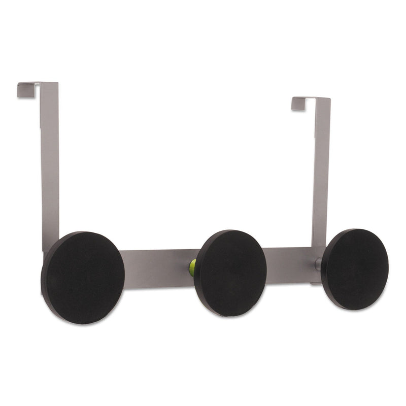 Alba Over the Door Coat Hook, Metal and Plastic, 3 Pegs, Black
